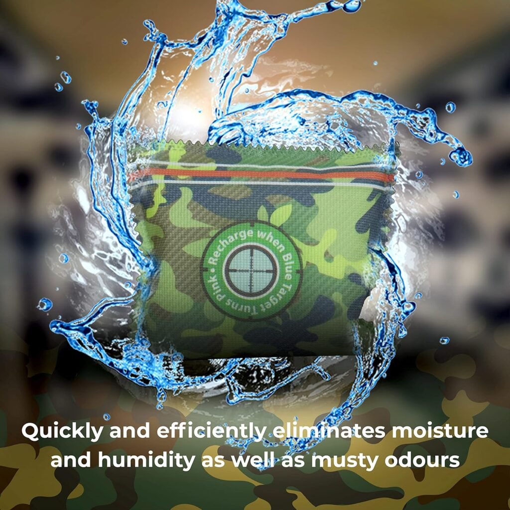 Gun Safe Dehumidifier Camouflage - Rechargeable Desiccant Dehumidifier Bags - Reusable  Absorbs Moisture  Humidity - 2x Pack