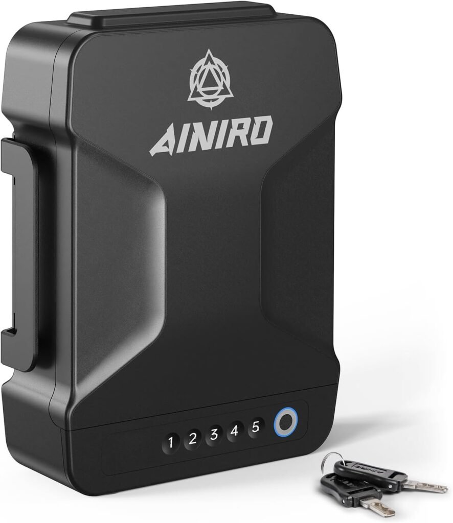 AINIRO Gun safe Portable Gun Safe for Pistols Biometric gun lock box