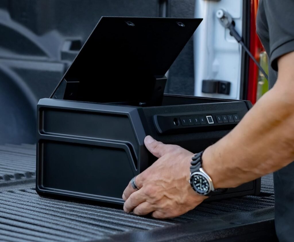 RPNB Gun Safe, High Capacity Multifunction Pistol Safe with Biometric Fingerprint, Double-Layer Quick-Access Firearm Safety Device